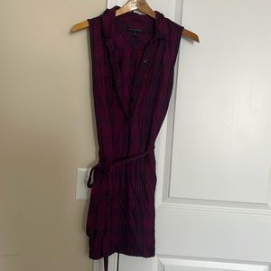 Tie waist shirt dress